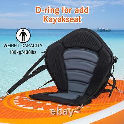 Planche à Pagaie Gonflable 11FT Stand Up SUP avec siège de kayak et sac orange.