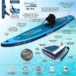 Planche à pagaie gonflable Aqua Spirit SUP Stand UP de 10'8 avec pagaie en carbone, kit kayak