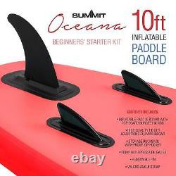 Planche à pagaie gonflable Oceana 10FT Kit de surf Stand Up Paddle Board, pont antidérapant rouge