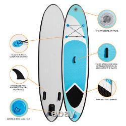 Planche à pagaie gonflable bleue debout 10 pieds SUP Sports nautiques Surf Sac Pompe Rame
