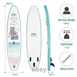 Planche à pagaie gonflable de 10,5 pieds SUP Surfboard réglable antidérapante avec pompe