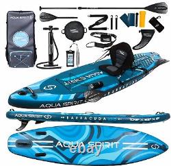 Planche à rame gonflable Aqua Spirit Barracuda SUP Stand Up Paddle Board 2023 10'6x32x6