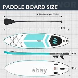 Planche de paddle ADVENOR 11'x33 x6 Extra Large gonflable pour se tenir debout sur l'eau