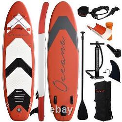 Planche de paddle gonflable 10 pieds avec accessoires durables, sac de transport inclus, couleur rouge