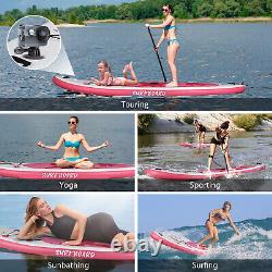 Planche de paddle gonflable 11FT SUP avec siège de kayak kit complet en rose.