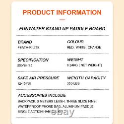 Planche de paddle gonflable 11ft SUP Surfboard Stand Up Flotteur d'eau & Accessoires UK