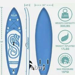 Planche de paddle gonflable FunWater SUP 10'x31''x6'' ultra-légère