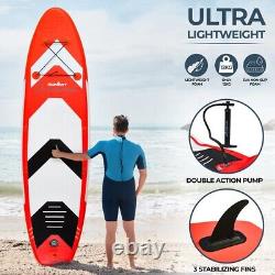 Planche de paddle gonflable Oceana 10FT avec kit, planche de surf avec pont antidérapant en rouge.