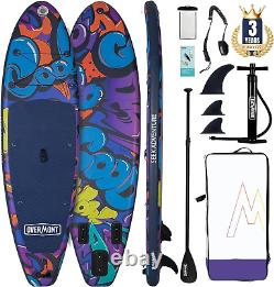 Planche de paddle gonflable Overmont SUP pour adultes, 323x84x15cm avec pagaie ajustable