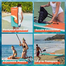 Planche de paddle gonflable Overmont Stand Up Paddle Board pour adultes, 323x84x15cm & avec ajustements