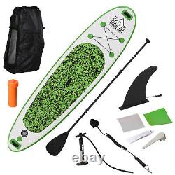 Planche de paddle gonflable SUP de 10 pieds avec accessoires antidérapants ajustables en vert