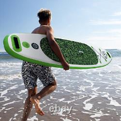 Planche de paddle gonflable SUP de 10 pieds avec accessoires antidérapants ajustables en vert