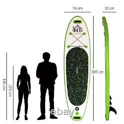 Planche de paddle gonflable SUP de 10 pieds avec accessoires antidérapants ajustables en vert