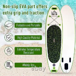 Planche de paddle gonflable SUP de 10 pieds avec accessoires antidérapants ajustables en vert