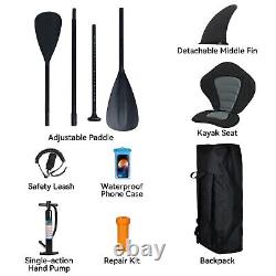 Planche de paddle gonflable SUP de 11 pieds avec siège de kayak, pompe et pagaie