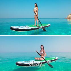 Planche de paddle gonflable SUP de 11 pieds de hauteur avec siège de kayak, pompe, couleur verte.
