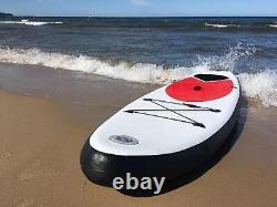 Planche de paddle gonflable SUP rouge de 305 cm avec sac de transport, sangle de cheville et pompe