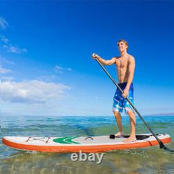 Planche de paddle gonflable de 10 pieds avec revêtement antidérapant, pagaie réglable et sac de transport.