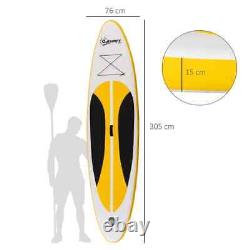 Planche de paddle gonflable de 10 pieds avec support réglable et accessoires antidérapants jaune SUP