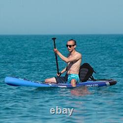 Planche de paddle gonflable de 11 pieds avec siège de kayak, kit complet en bleu