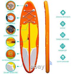 Planche de paddle gonflable de 305 cm avec pagaie réglable, sac à dos de voyage