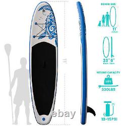 Planche de paddle gonflable de 335 cm avec pagaie réglable et siège de kayak