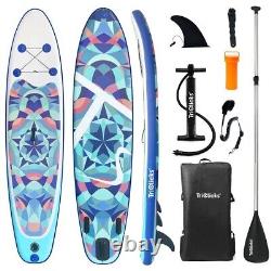 Planche de surf SUP gonflable à double couche de 10 pieds avec support de pagaie debout et sac de transport