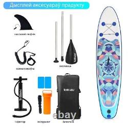 Planche de surf SUP gonflable à double couche de 10 pieds avec support de pagaie debout et sac de transport