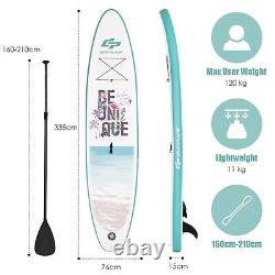 Planche de surf SUP gonflable de 11 pieds avec pagaie ajustable et antidérapante et pompe