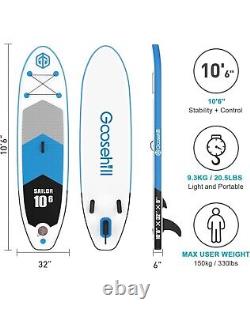 Planche de surf gonflable Goosehill Paddle Board SUP Stand Up Sports - Ensemble complet