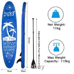 Planche de surf gonflable ISUP de 297 cm/9,7 pi avec pagaie douce et pompe