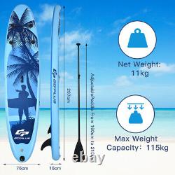 Planche de surf gonflable ISUP de 297 cm / 9,7 pi avec pagaie douce et pompe