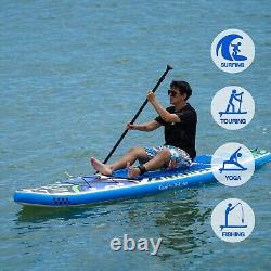 Planche de surf gonflable Stand Up Paddle Board Kit complet d'accessoires de paddleboard bleu