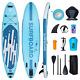Planche De Surf Gonflable Stand Up Paddle Board Sup Bleue De 11 Pieds, Kit Complet Avec Siège De Kayak