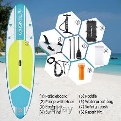 Planche de surf gonflable Stand Up Paddle Board SUP de 10.6 pouces, réglable et antidérapante Q6Y4.
