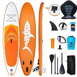 Planche de surf gonflable de 11 pieds avec kit complet de pagaie de surf, en orange.