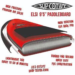 SUP Conwy 9'5 Planche de Stand Up Paddle Gonflable Rouge avec Pagaie, Pompe et Kit de Réparation