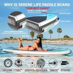 Serene-life 10,5 Ft Gonflable Stand Up Paddle Board (sup) Avec Accessoires