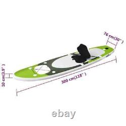 Set de planche à pagaie gonflable verte SUP vidaXL